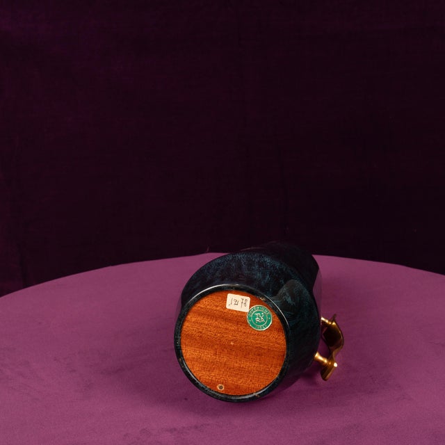 Mid-Century Modern Mod. 1278D Blue Goatskin Parchment Thermos by Aldo Tura, Italy, 1950 For Sale - Image 3 of 17