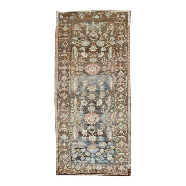 Zabihi Collection Brown Persian Kurd Rug For Sale