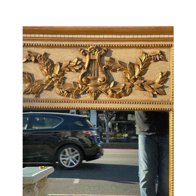 Vintage Hollywood Regency Italian Paint & Giltwood Mirror For Sale - Image 4 of 5