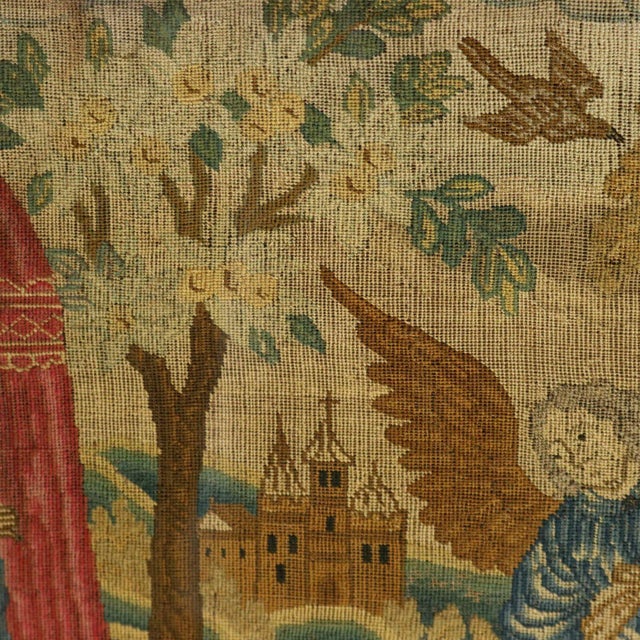 Early 18th Century Needlework Picture Depicting Angels For Sale - Image 6 of 12
