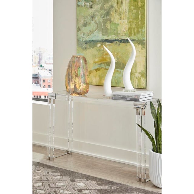 Wildwood Wildwood Bowen Acrylic Console For Sale - Image 4 of 6