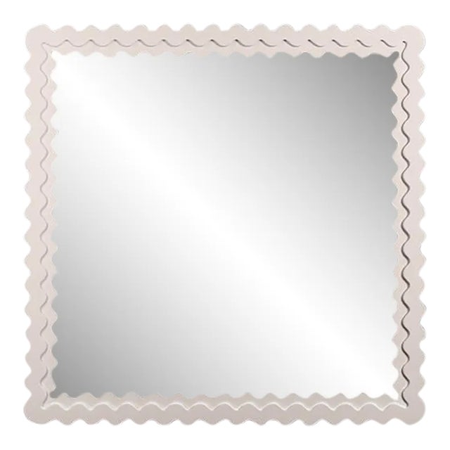 Fleur Home Carnival Chaos Square Mirror in Frosted Petal, 36x36 For Sale