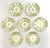 A stunning set of antique porcelain English Coalport dinner plates in Apple Green. They are a stunning bright green with...