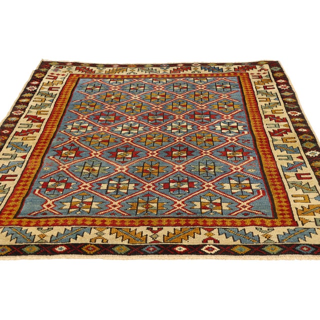 Mid-Century Modern Mid-19th Century Caucasian Shirvan Rug, 03'04 X 04'00 For Sale - Image 3 of 10