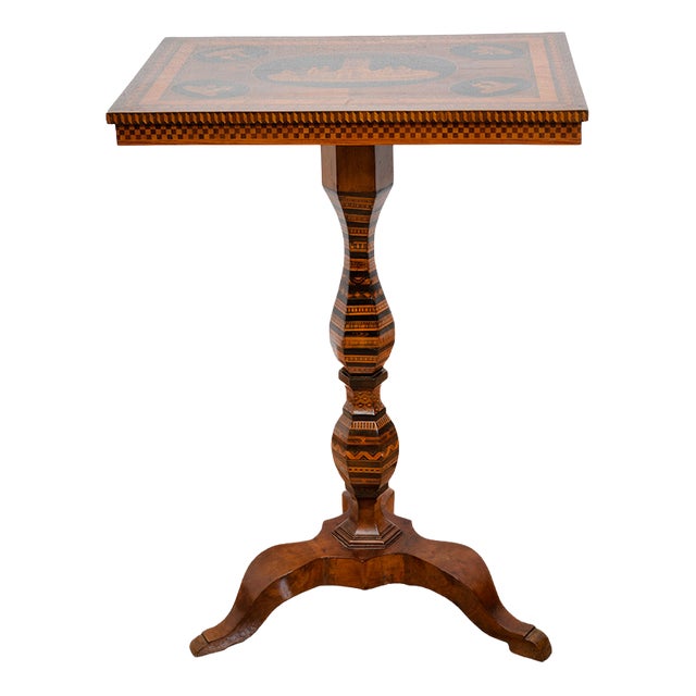 Antique 19th Century Sorrentino Coffee Table in Fine Exotic Woods For Sale