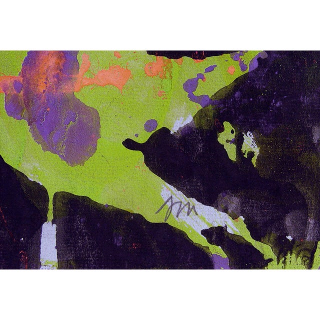 Mid 20th century peace dove abstract mixed media painting by Josephine Mahaffey (1903-1985) Texas. Signed lower right....