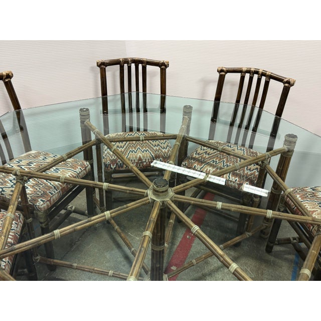 Brown McGuire Furniture Late 20th Century Octagon Dining Table + Eight Dining Chairs, Set For Sale - Image 8 of 12