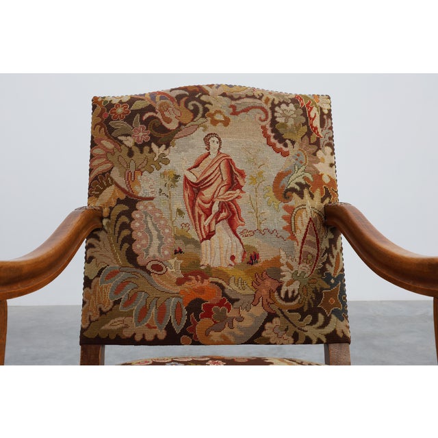 Louis XV Carved Walnut Armchair with Needlepoint Upholstery, France, 1900 For Sale - Image 13 of 18
