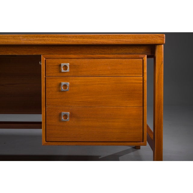 Danish Modern Executive Teak Desk by Arne Vodder for H.P. Hansen, 1960s For Sale - Image 9 of 18
