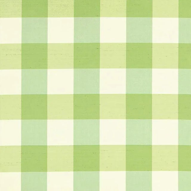 Sample - Schumacher Montgomery Silk Plaid Fabric in Parrot For Sale