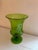 Mid-Century Modern Italian Green Art Glass Medici Pedestal Vase from Empoli, 1960s For Sale - Image 4 of 9