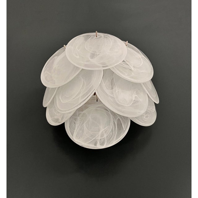 Glass Wall Sconces with 10 Alabaster White Disks, 1990s, Set of 2 For Sale - Image 4 of 16