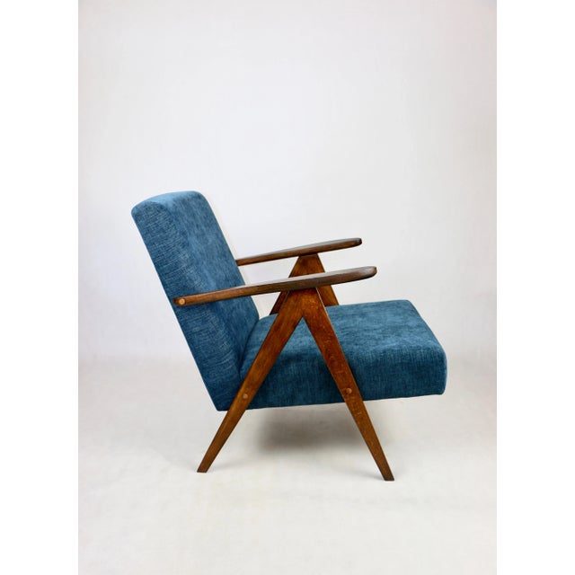 Vintage Denim Blue Armchair, 1970s For Sale - Image 3 of 10