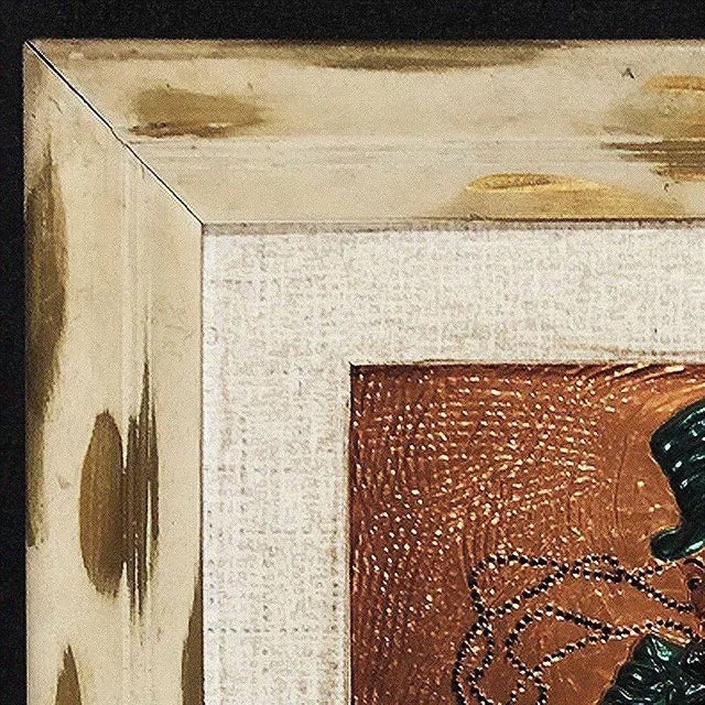 Mid Century Ringmaster Copper Wall Sculpture in Wooden Frame For Sale - Image 4 of 5