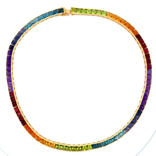 H. Stern H. Stern 18k Gold Brazilian Rainbow Gemstone Necklace, 49.80 Carats, Circa 1990 For Sale - Image 4 of 18