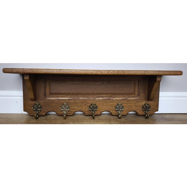 French Vintage Coat Rack in Oak For Sale - Image 3 of 11