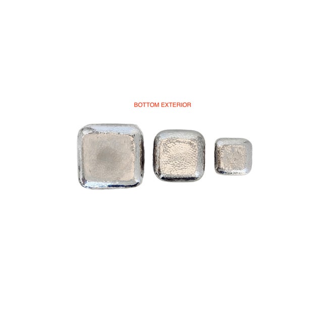 1960s Silver Plate Hand Hammered Nesting Boxes, Square Hand Hammered, Set of 3 For Sale In Phoenix - Image 6 of 6