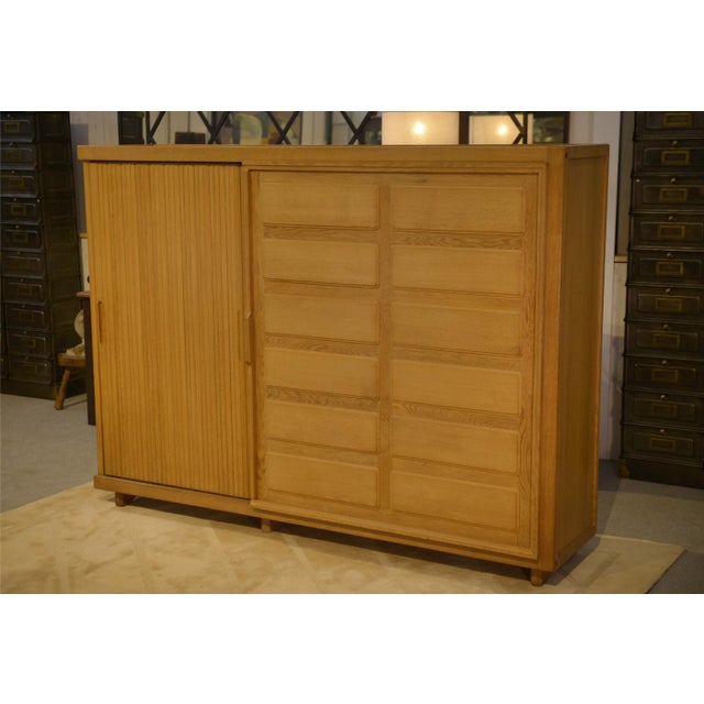 Oak Wardrobe by Guillerme and Chambron, 1950s For Sale - Image 11 of 14