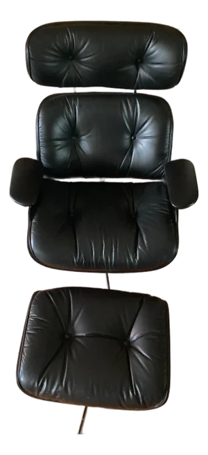Mid Century Selig (Attributed) Eames Style Lounge Chair and Ottoman