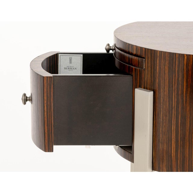 Late 20th Century Pair of Michael Berman Zebra Wood Bedside Tables For Sale - Image 5 of 9