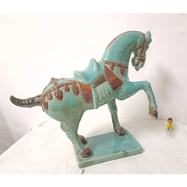 Tang Dynasty Style Terracotta Horse, 1970s, in Good conditions. Designed 1970 to 1979