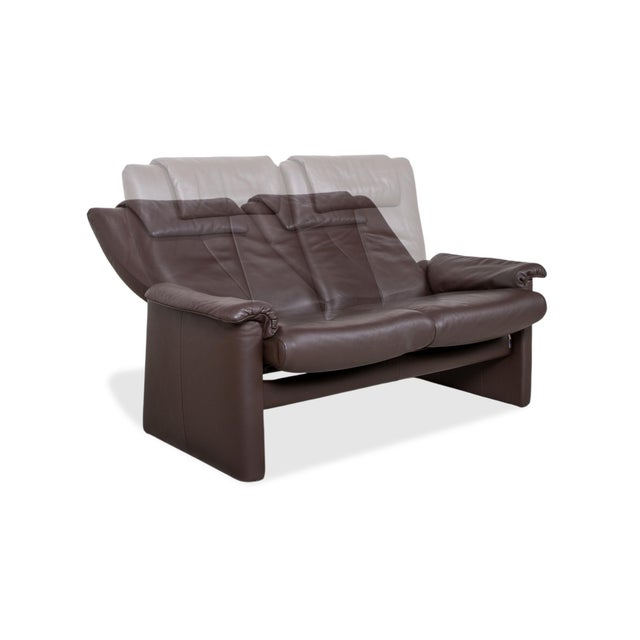 Leather 2-Seater Sofas, Armchair and Ottoman in Leather from Erpo Milano, Set of 4 For Sale - Image 6 of 18