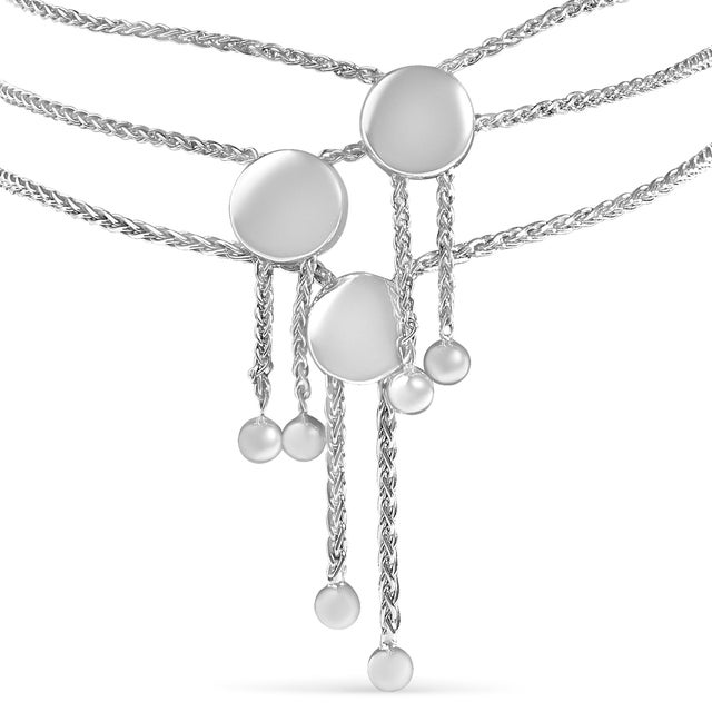 Immerse yourself in the elegance of the Sterling Silver Diamond Accent 3 Piece Adjustable Bolo Bracelet Set—a symphony of...