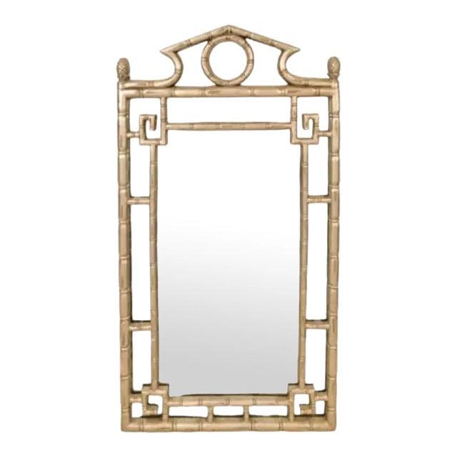 Chinoiserie Style Faux Bamboo Mirror For Sale