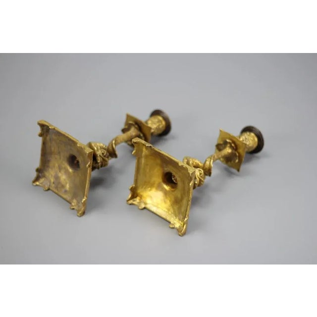 French Bronze Candlesticks with Dolphin Figures, Set of 2 For Sale - Image 15 of 18