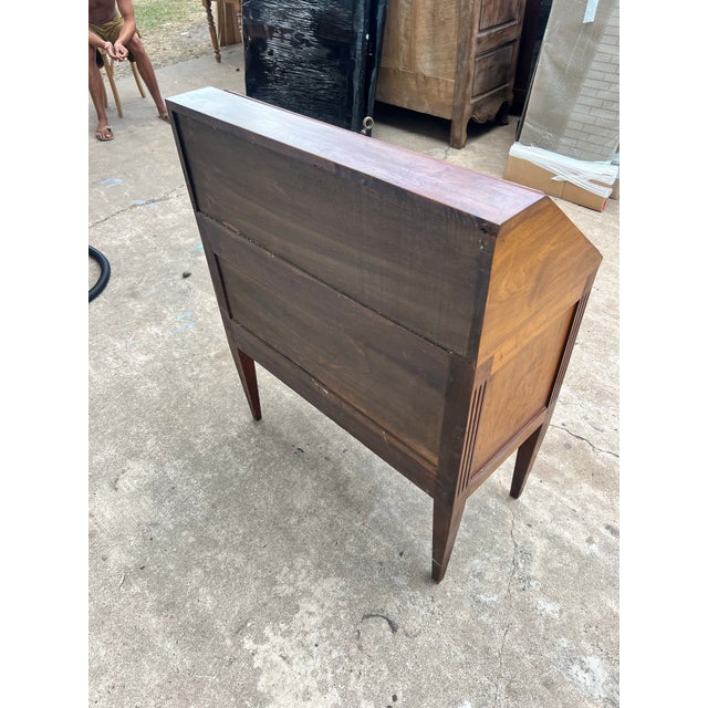 French 19th Century Louis XVI Solid Walnut Secretaire For Sale - Image 10 of 12