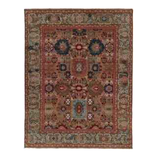 Rug & Kilim’s Classic Oushak Style Rug in Pink, Blue and Brown Floral Patterns For Sale