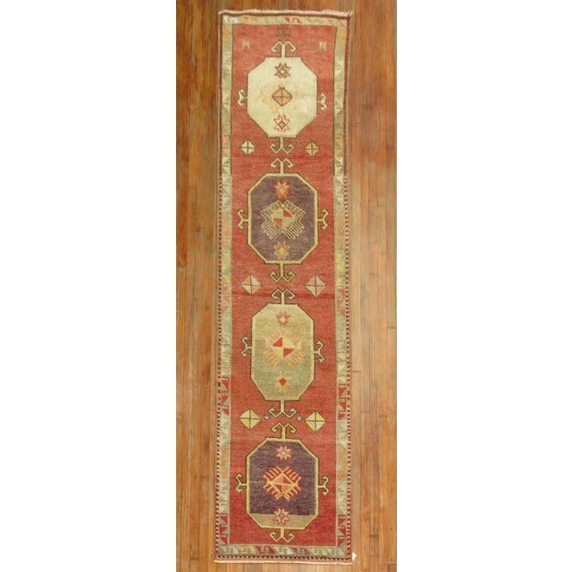Mid 20th Century Mid 20th Century Vintage Anatolian Turkish Runner, 2'11'' X 11'3'' For Sale - Image 5 of 5