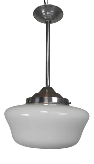 Art Deco Pendant Lamp with White Shade, 1930s