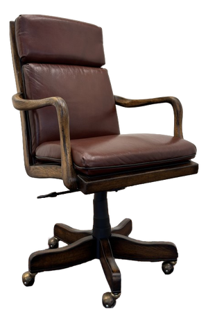 English Chesterfield Office Chair in Burgundy