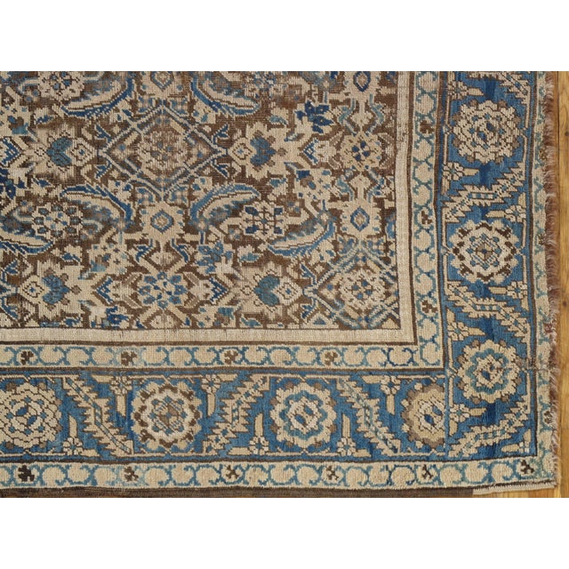 Traditional Antique Persian Bakhshaish, Taupe Handmade Wool Rug For Sale - Image 3 of 8