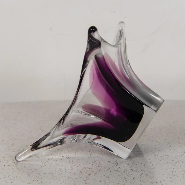 Viola Murano Glass Centerpiece, 1970s, in Flawless conditions. Designed 1970 to 1979