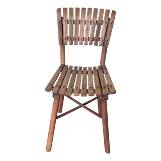 Mid-Century Yugoslavian Slatted Beech Chair, 1950s For Sale