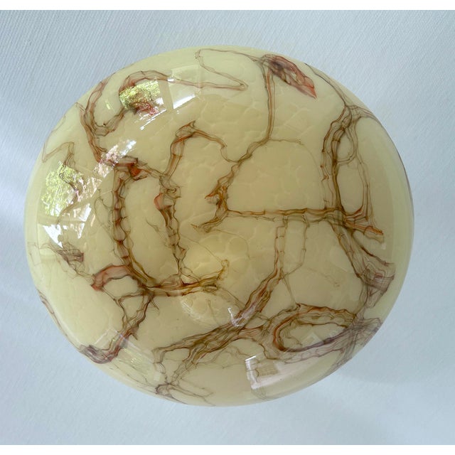 Art Deco Pendant Light in Amber Marble Glass, 1930s For Sale - Image 11 of 15