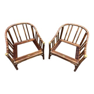 McGuire San Francisco Rattan Club Chairs - Pair For Sale