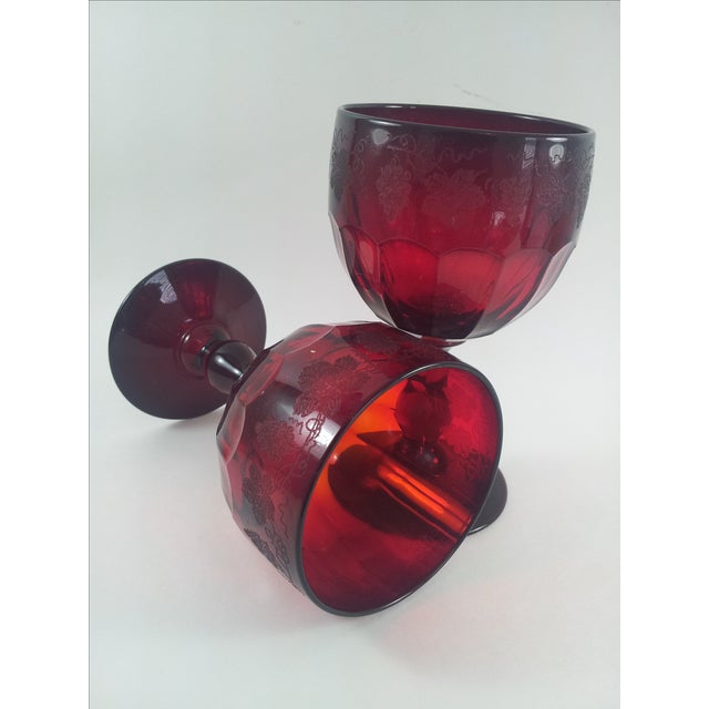 Art Deco Ruby Water Goblets Set of 11 Chairish