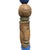 Contemporary Marc Zimmerman "Long Face Totem Sculpture 1" Glazed Ceramic, 65 Inches Tall, Elongated Face, Earth Tones, Blue Accents, Contemporary Art West Coast For Sale - Image 3 of 7