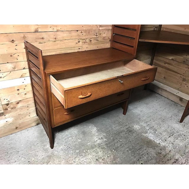 Freestanding Teak Corner Wall Shelf For Sale - Image 9 of 13