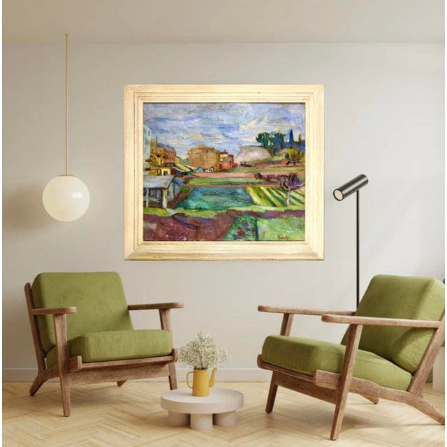 This important and rare landscape painting by the great roman artist aldo natili (rome, 1913–1975) displays an artistic...