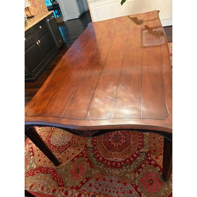 Attributed to Jonathan Charles Rub-Through Dining Table (Black) Country Farmhouse Collection For Sale In Greensboro - Image 6 of 11