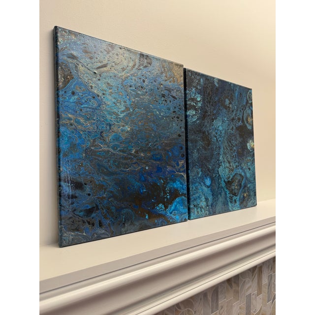 Mid 20th Century Vintage Contemporary Abstract Expressionist Original Oil Paintings, a Pair For Sale - Image 5 of 12