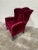 Art Deco Deep Red Maroon Mohair Armchair Claw Feet For Sale - Image 3 of 12