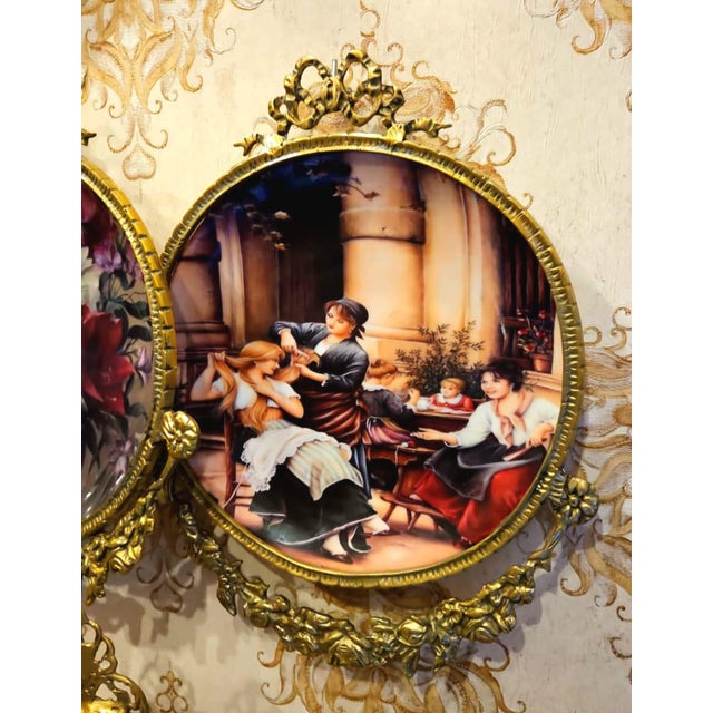 Celebrate the charm and elegance of classic European artistry with this exquisite French-style porcelain wall plaque....