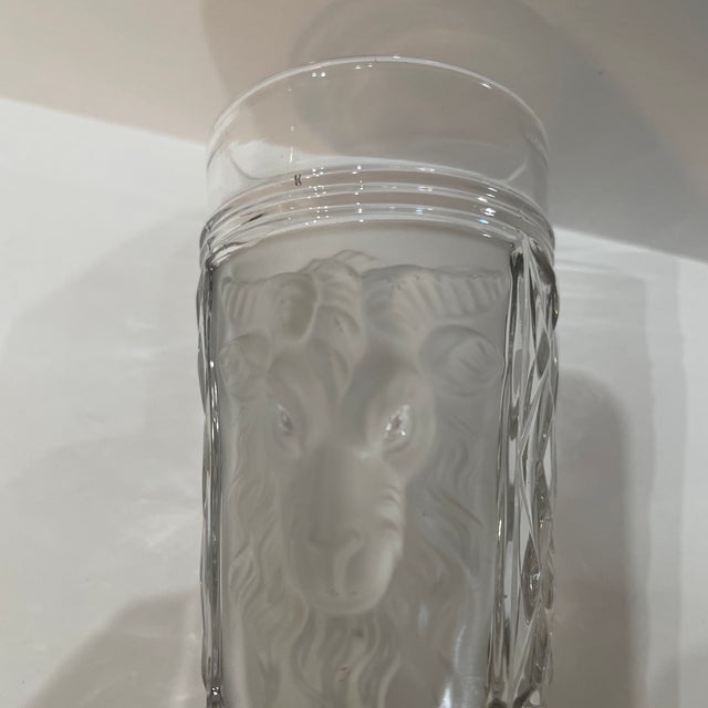 Vintage Glass Vase With Ram’s Head For Sale - Image 9 of 10