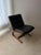 Wood Mid-Century Modern Plywood Chair in Black Leather, 1970s For Sale - Image 7 of 11