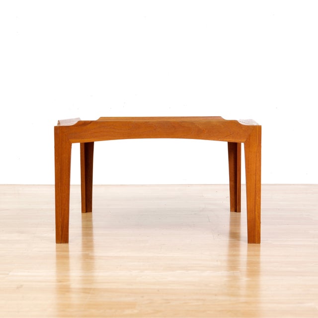 Mid-Century Modern 1960s Danish Modern Teak & Tile Top Coffee Side Table For Sale - Image 3 of 6